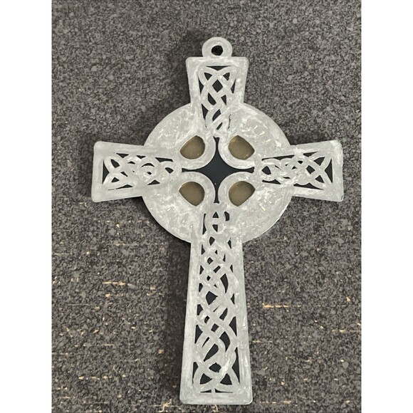 Vintage Rafaelian Celtic knot Catholic Christian Cross Sun Catcher Irish - Picture 5 of 5